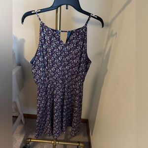 Blue Rain High Neck Floral Dress From Francesca’s, Size Medium